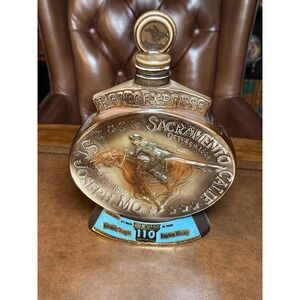 Vintage Jim Beam 1968 PONY EXPRESS,‎ ST. JOSEPH, MO to SACRAMENTO, CA Decanter